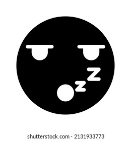 This is an emoticon with an expression that uses a solid style