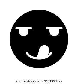 This is an emoticon with an expression that uses a solid style