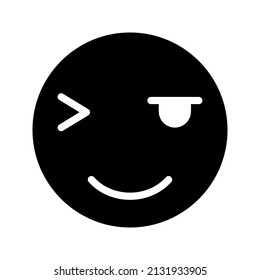 This is an emoticon with an expression that uses a solid style