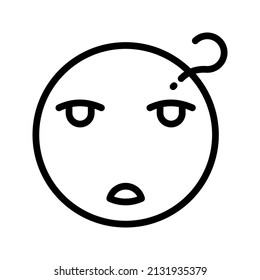This is an emoticon with an expression that uses a outline style