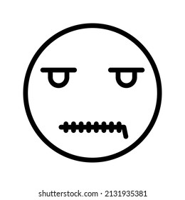 This is an emoticon with an expression that uses a outline style