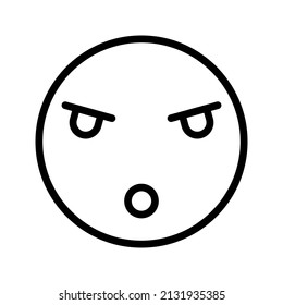 This is an emoticon with an expression that uses a outline style