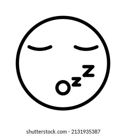 This is an emoticon with an expression that uses a outline style