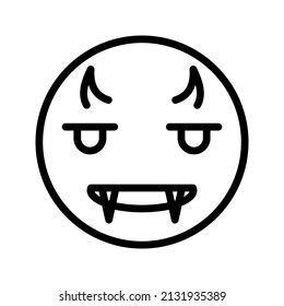 This is an emoticon with an expression that uses a outline style
