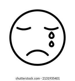 This is an emoticon with an expression that uses a outline style