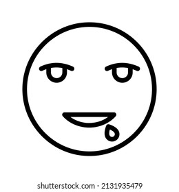 This is an emoticon with an expression that uses a outline style