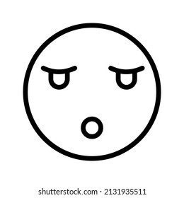 This is an emoticon with an expression that uses a outline style