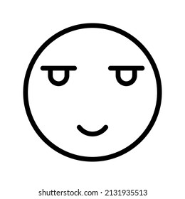 This is an emoticon with an expression that uses a outline style