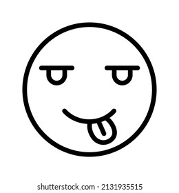 This is an emoticon with an expression that uses a outline style