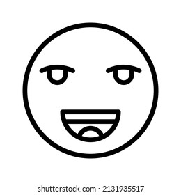 This is an emoticon with an expression that uses a outline style
