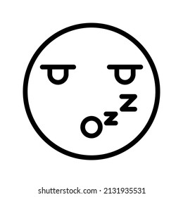 This is an emoticon with an expression that uses a outline style