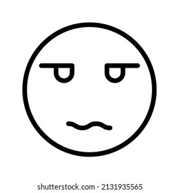 This is an emoticon with an expression that uses a outline style