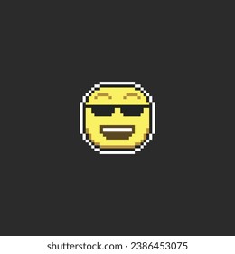 this is emoticon in pixel art with simple color and black background ,this item good for presentations,stickers, icons, t shirt design,game asset,logo and your project.