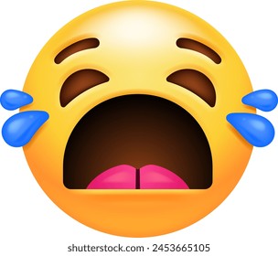 This emoticon portrays intense emotional distress or anguish. it conveys a strong sense of sorrow, pain, or frustration, often accompanied by audible sobs or wails.