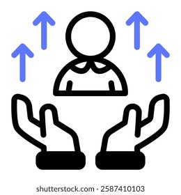 This Empowerment icon is suitable for Business Motivation, Business Improvement, etc.