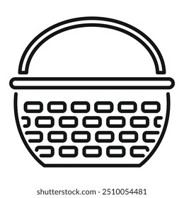 Dies ist ein leeres Korb Picknickkorb Symbol in dünnen Linie Stil