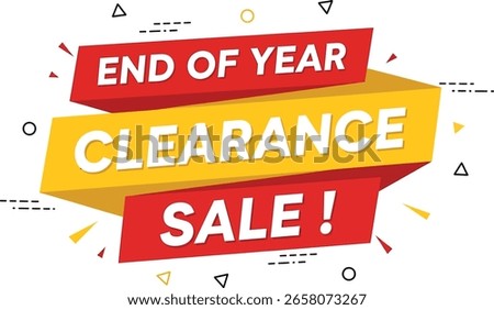 This end of year clearance sale banner is perfect for advertising your promotion. Use this vector template to design your next campaign offer today!