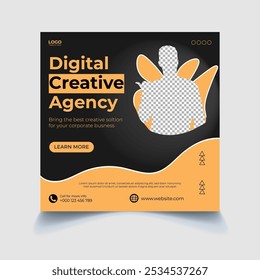 This engaging social media post design is tailored for corporate digital marketing agencies, offering a professional, eye-catching layout to boost brand visibility and client engagement.