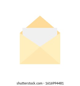 This is envelope and paper. Love letter on white background. Outline vector envelope isolated on white background.