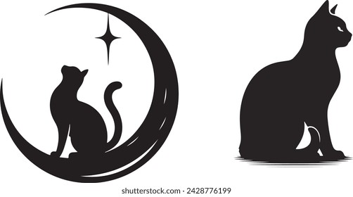 This EPS file features a sleek and captivating silhouette of a cat, capturing the elegance and agility of feline form in a simple yet striking design. Perfect for a wide range of creative projects