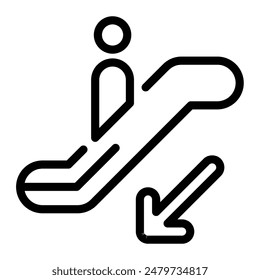 This Escalator icon is suitable for airport, aviation, transportation, etc.
