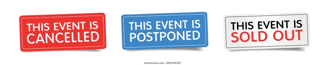 This event is Cancelled (english spelling), This event is Postponed, This event is Sold out