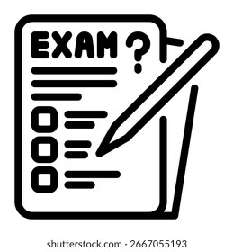 Este ícono de examen es adecuado para la universidad, escuela, Educación, etc.