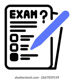 Este ícono de examen es adecuado para la universidad, escuela, Educación, etc.