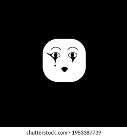 This is an example of a face made up for the show, namely pantomime.