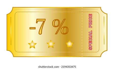 This an excellent looking coupon on gold gradient color with phrase ‘Special Price’ and number of discount.