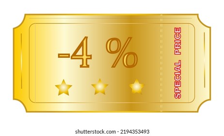 This an excellent looking coupon on gold gradient color with phrase ‘Special Price’ and number of discount.