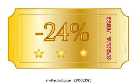 Dies ist ein hervorragender Coupon für goldene Farbverlauf-Farbe mit dem Satz "Sonderpreis"und der Anzahl der Rabatte.