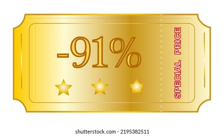This an excellent looking coupon on gold gradient color with phrase ‘Special Price’ and number of discount.