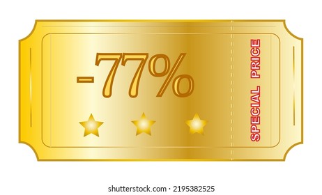 This an excellent looking coupon on gold gradient color with phrase ‘Special Price’ and number of discount.
