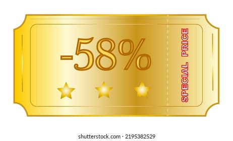 This an excellent looking coupon on gold gradient color with phrase ‘Special Price’ and number of discount.