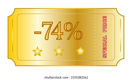 This an excellent looking coupon on gold gradient color with phrase ‘Special Price’ and number of discount.