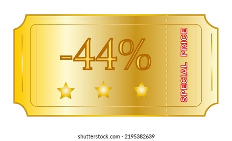 This an excellent looking coupon on gold gradient color with phrase ‘Special Price’ and number of discount.