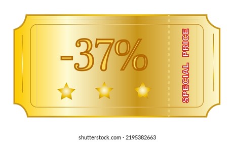 This an excellent looking coupon on gold gradient color with phrase ‘Special Price’ and number of discount.