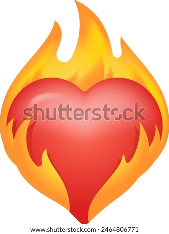 This expressive symbol conveys intense passion, burning desire, or overwhelming love. It represents a fervent emotional state where feelings are ablaze. It depicts affection and infatuation.