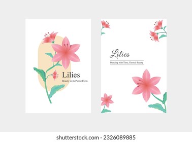 This is an exquisite image featuring lilies. Lilies are elegant and enchanting flowers known for their long, slender stems and unique shape. They are renowned for their purity, nobility, and elegance,