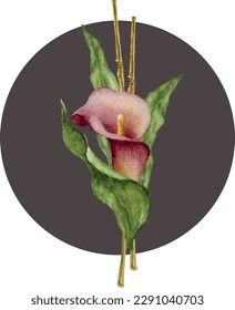 Dieses exquisite Vektorbild ist ein Strauß von Calla Blumen, die mit grafischem Design erstellt wurden.