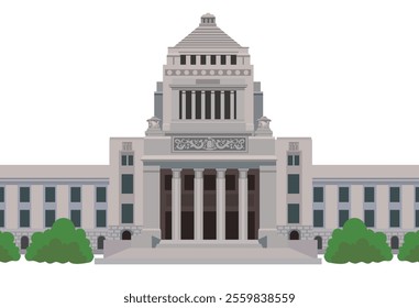 This is the exterior of the Diet Building of Japan.