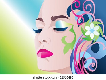 This is extravagant make-up of the female face