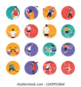 
In this eye catching colorful sports and olympic flat icons pack you can see vectors that can be easily rectify and utilize in related field. Grab this pack and use it in related project.