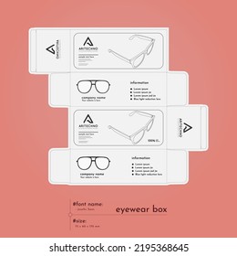 This is an eye glasses box vector design print ready with die cut.
White color.