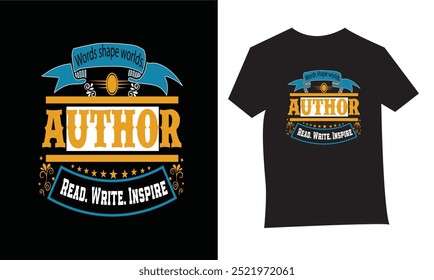 This is Eye Soothing, Trendy  Minimalist T-Shirt Design for Author's Day. Express your unique style with our custom-designed T-shirt, featuring vibrant colors and eye-catching graphics.