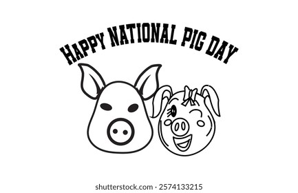 This is Eye Soothing, Trendy  Minimalist Icon Design for National Pig Day. Express your unique style with our custom-designed Icon.
