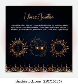 This is an eye-catching circular golden ornamental vintage floral shape for luxury wedding ornament elements for your life style.
