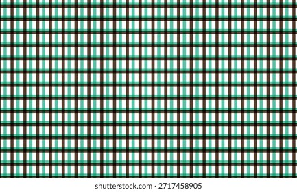 This eye-catching image showcases a symmetrical plaid structure with bright teal and rich brown bands set against white. The lines form precise grids, creating a versatile pattern.