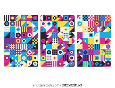 This eye-catching vector poster set features a modern collection of geometric abstract patterns filled with colorful shapes and minimalist arrangements. The stylish CMYK and vibrant color palette makes these dynamic compositions ideal for wall art, interior design, branding, and trendy promotional materials.

#GeometricAbstract #ModernPoster #AbstractPattern #ColorfulShapes #GraphicDesign #VectorArt #MinimalistComposition #CreativePosters #TrendyGraphics